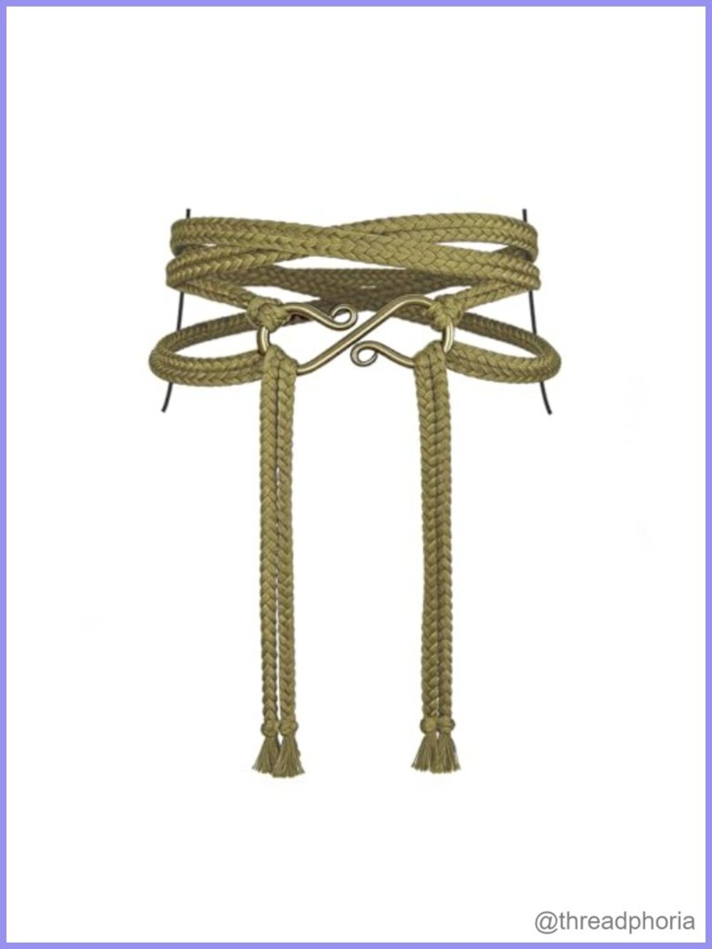 Medieval Braided Rope Cross Wrap Belt with Metal Ring, Adjustable Costume Belt